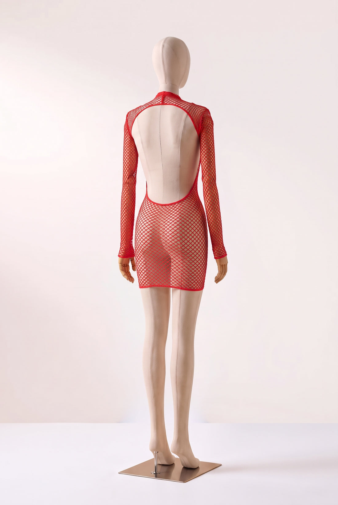 Alina Fishnet Open Back Dress