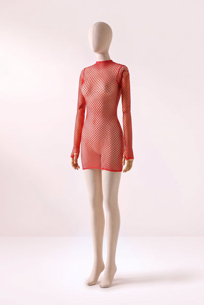 Vestido de rejilla con espalda abierta Alina