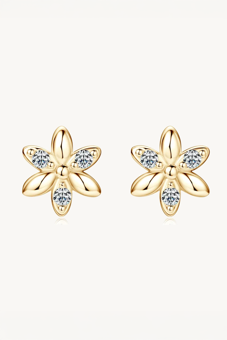Blossom Shine Moissanite Stud Earrings