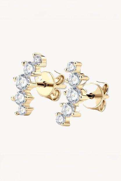 Carina Moissanite Arc Stud Earrings