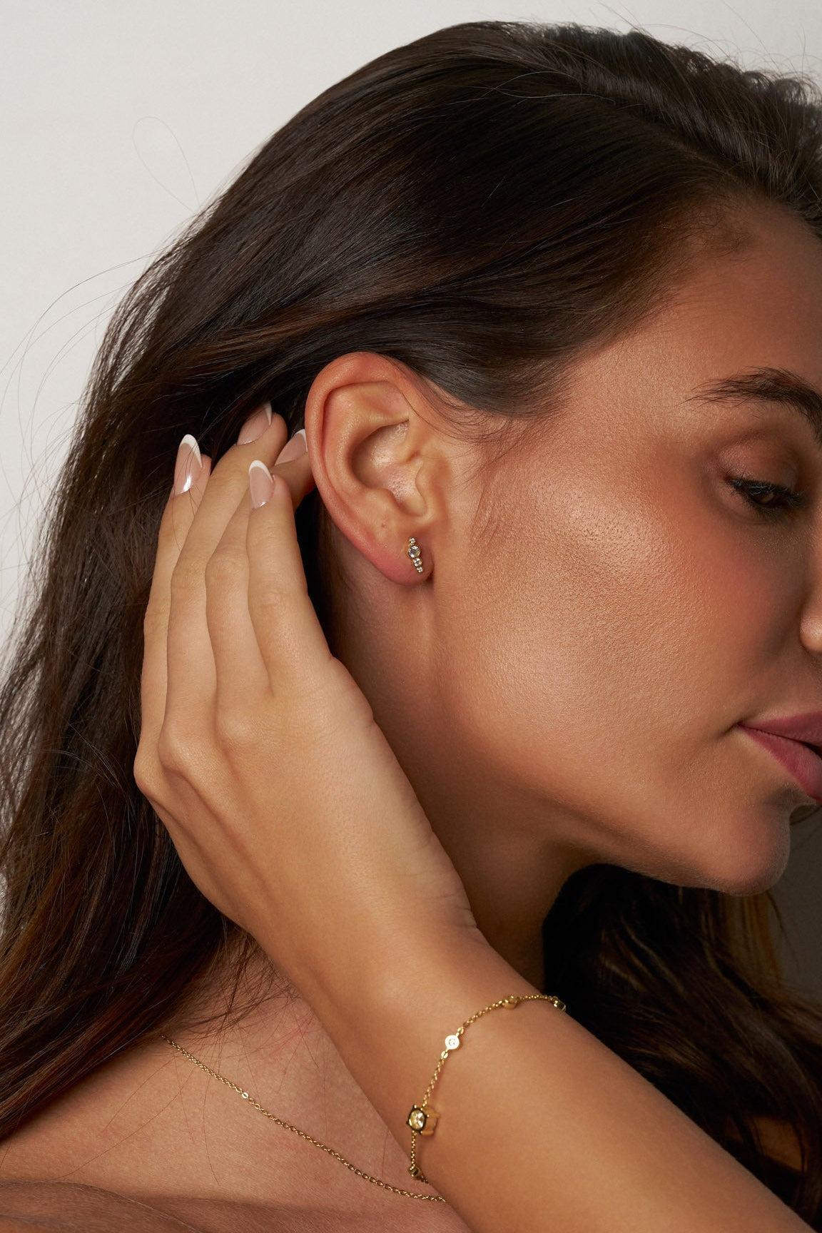 Cascade Moissanite Stud Earrings