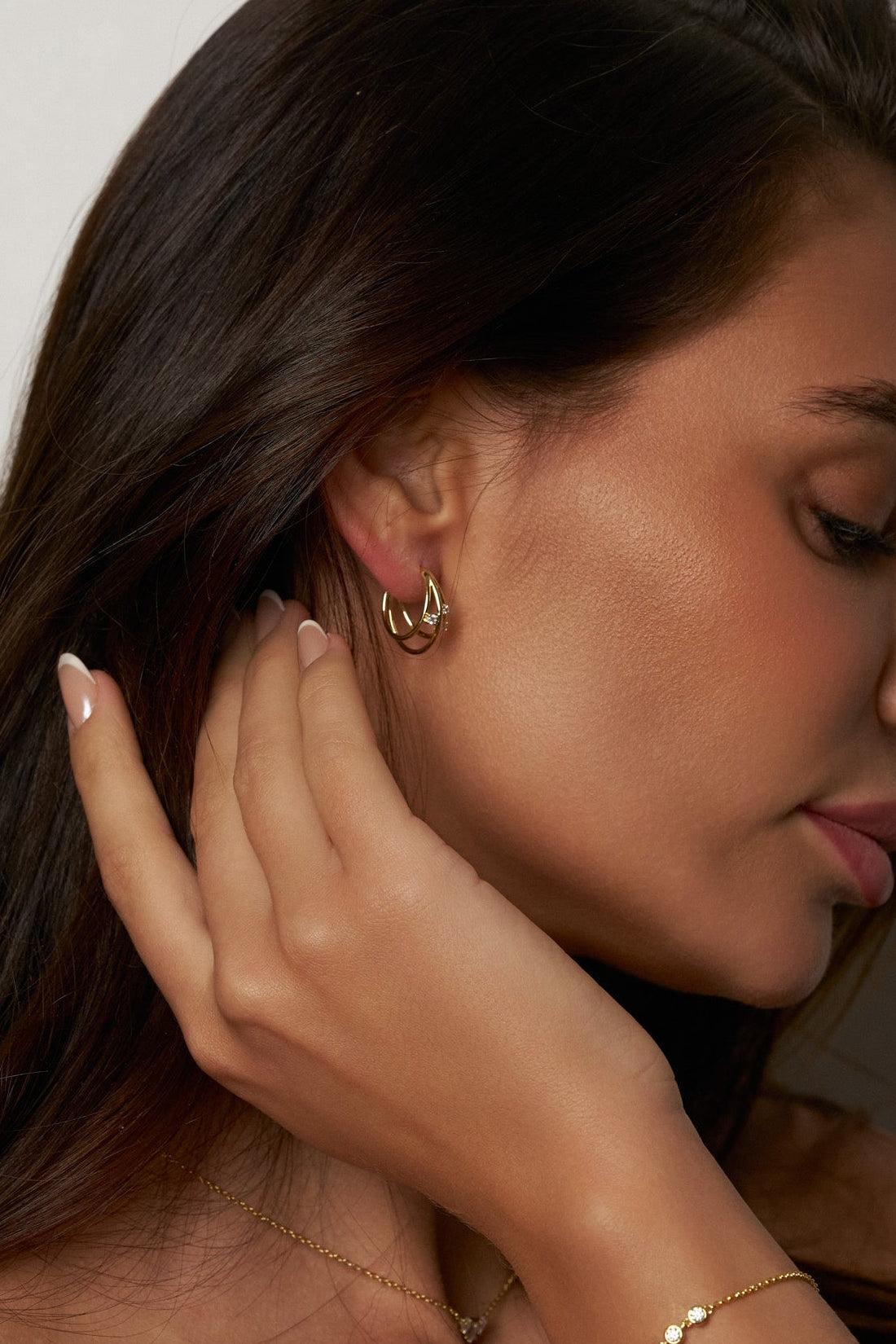 Celeste Moissanite Crossover Hoops