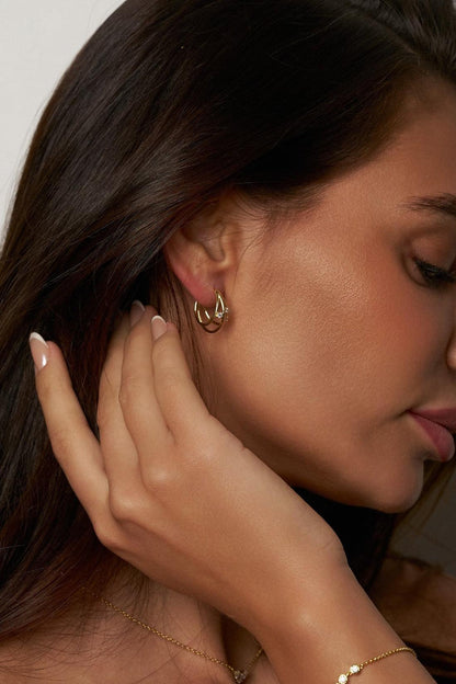 Celeste Moissanite Crossover Hoops