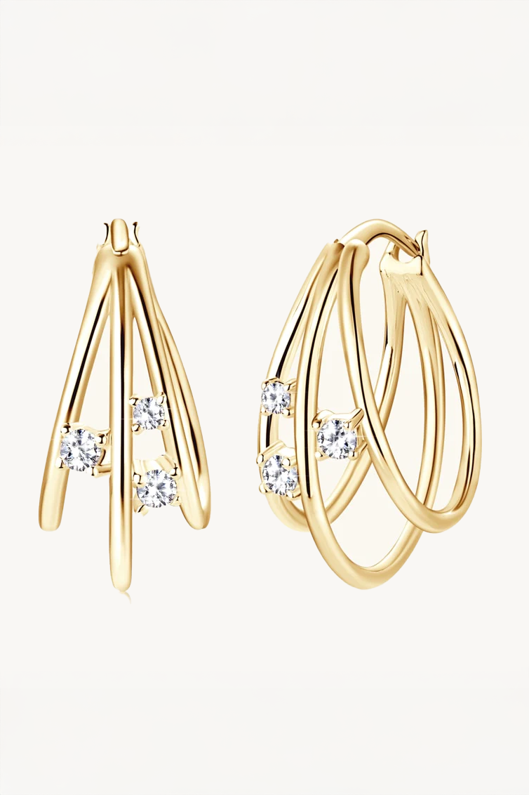 Celeste Moissanite Crossover Hoops
