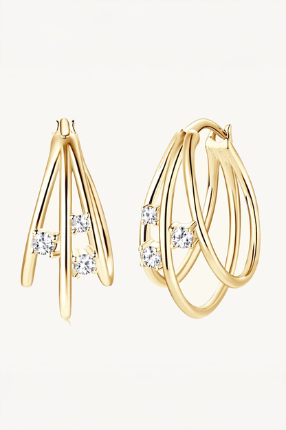 Celeste Moissanite Crossover Hoops