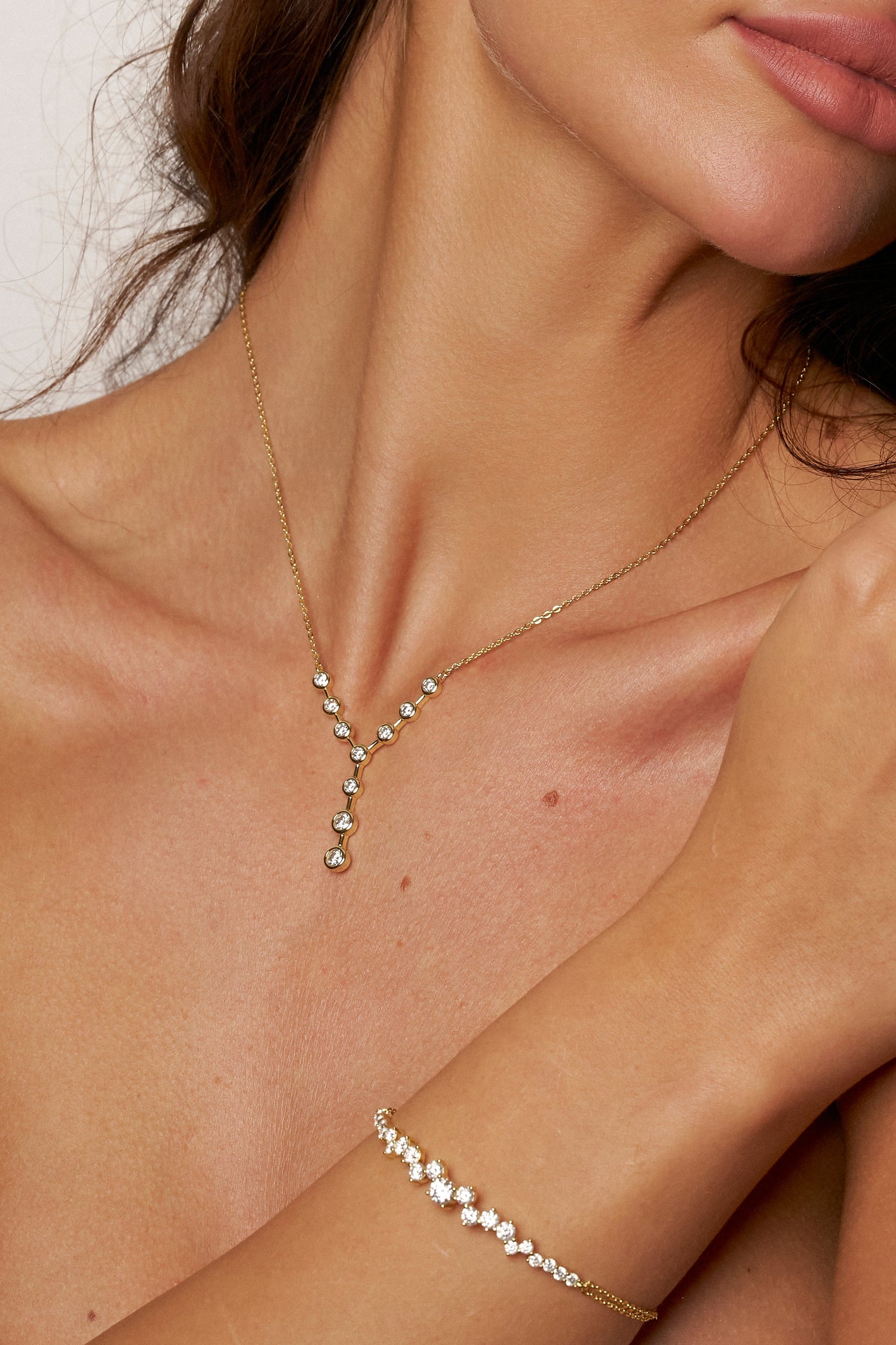 Celeste Y-Drop Moissanite Necklace