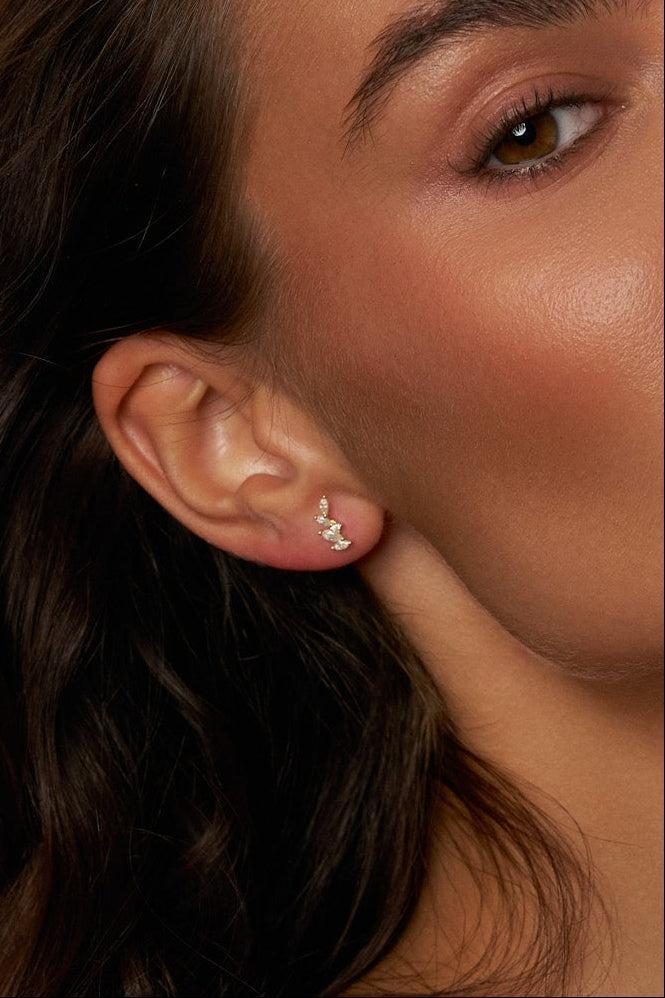 Elara Moissanite Stud Earrings