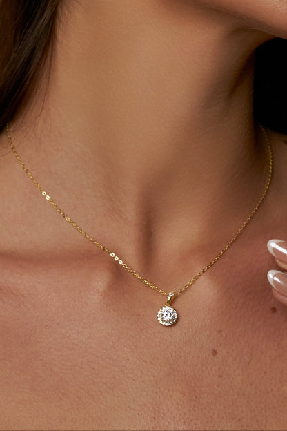 Halo Radiance Moissanite Necklace