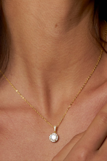 Halo Radiance Moissanite Necklace
