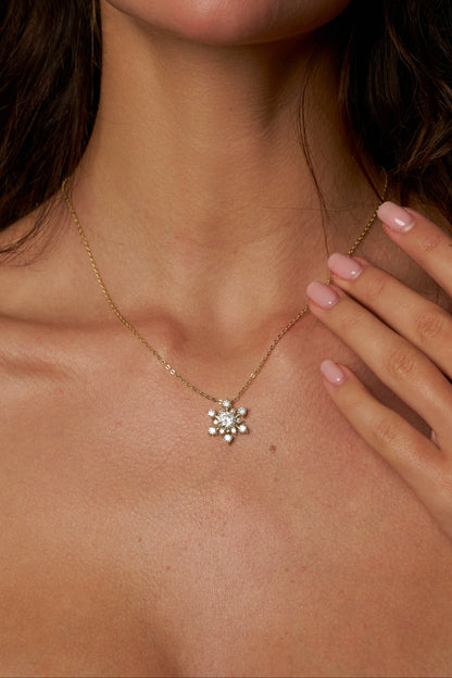 Snowflake Spark Moissanite Necklace