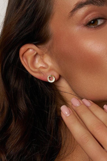 Talia Circle Moissanite Earrings