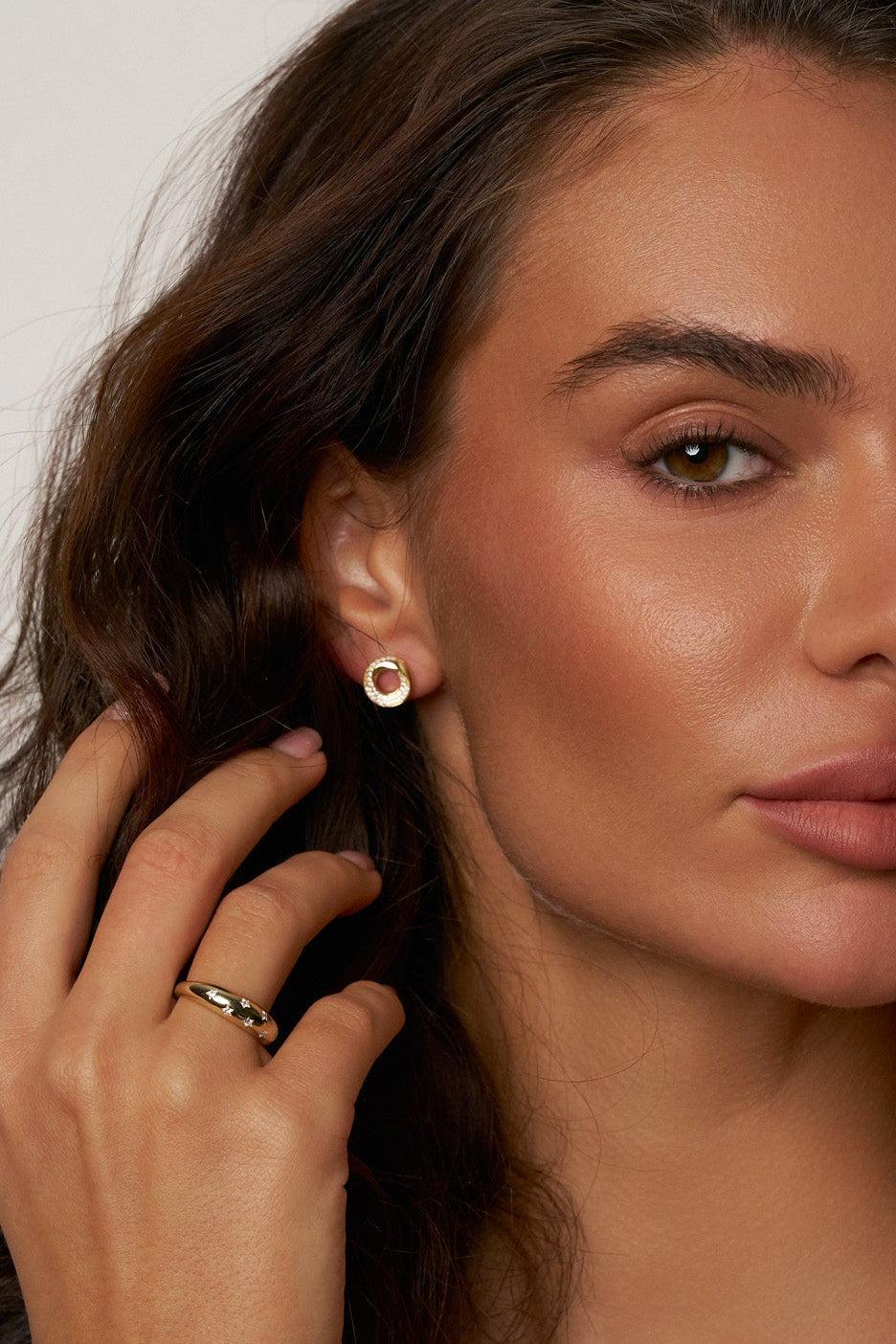 Talia Circle Moissanite Earrings