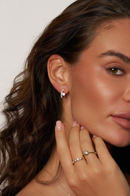 Tania Moissanite Bloom Hoop Earrings