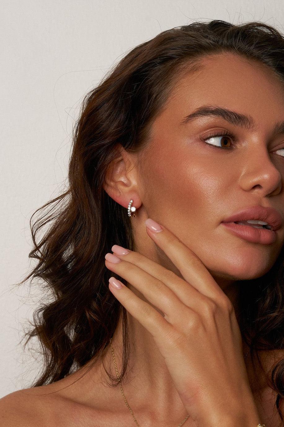 Tania Moissanite Bloom Hoop Earrings