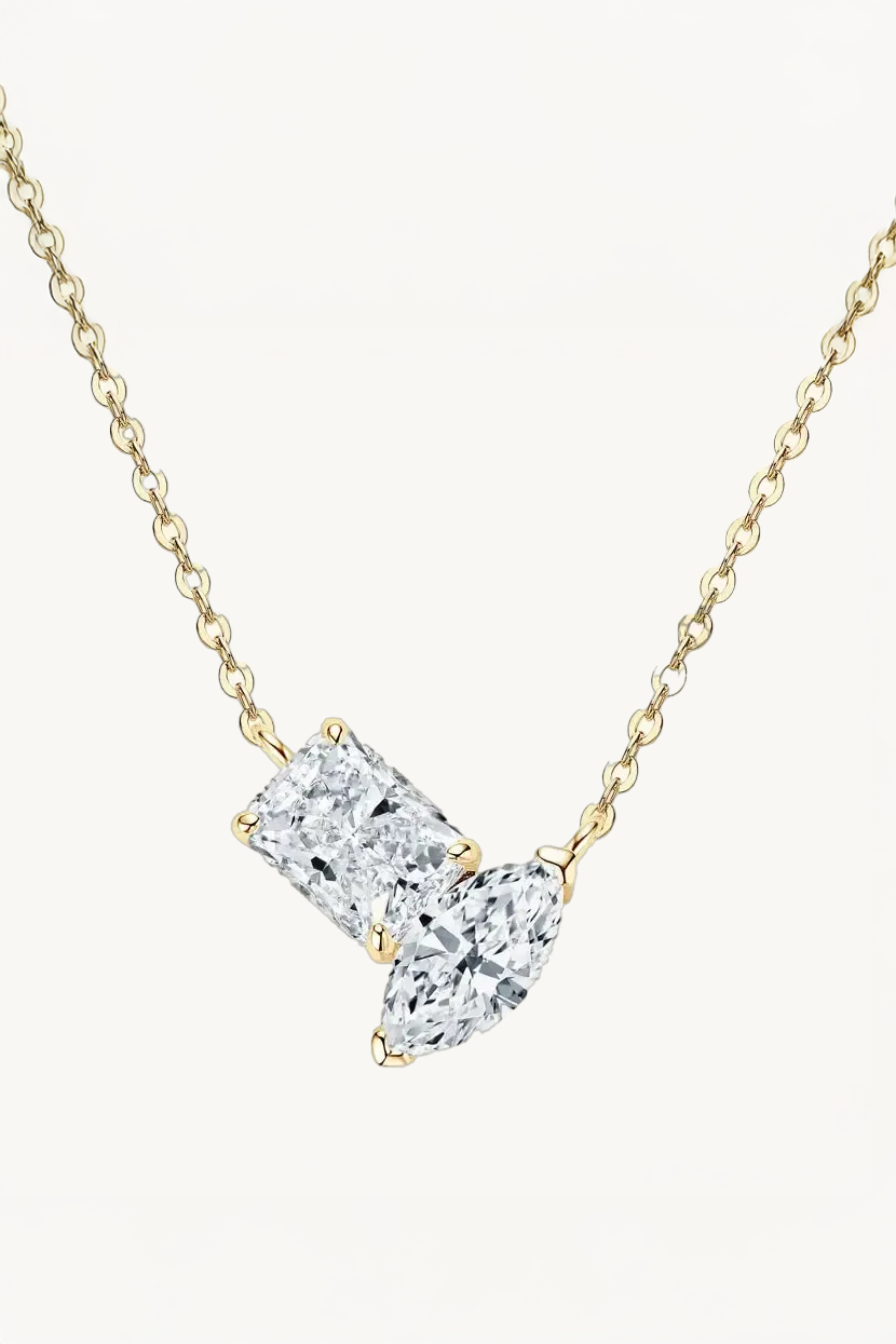 Twin Flame Moissanite Necklace