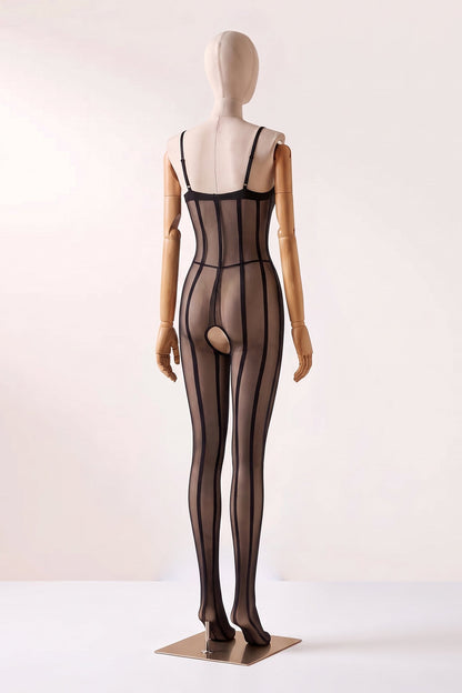 Venux Stripes Crotchless Bodystocking