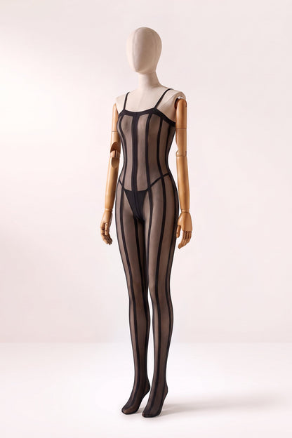 Venux Stripes Crotchless Bodystocking
